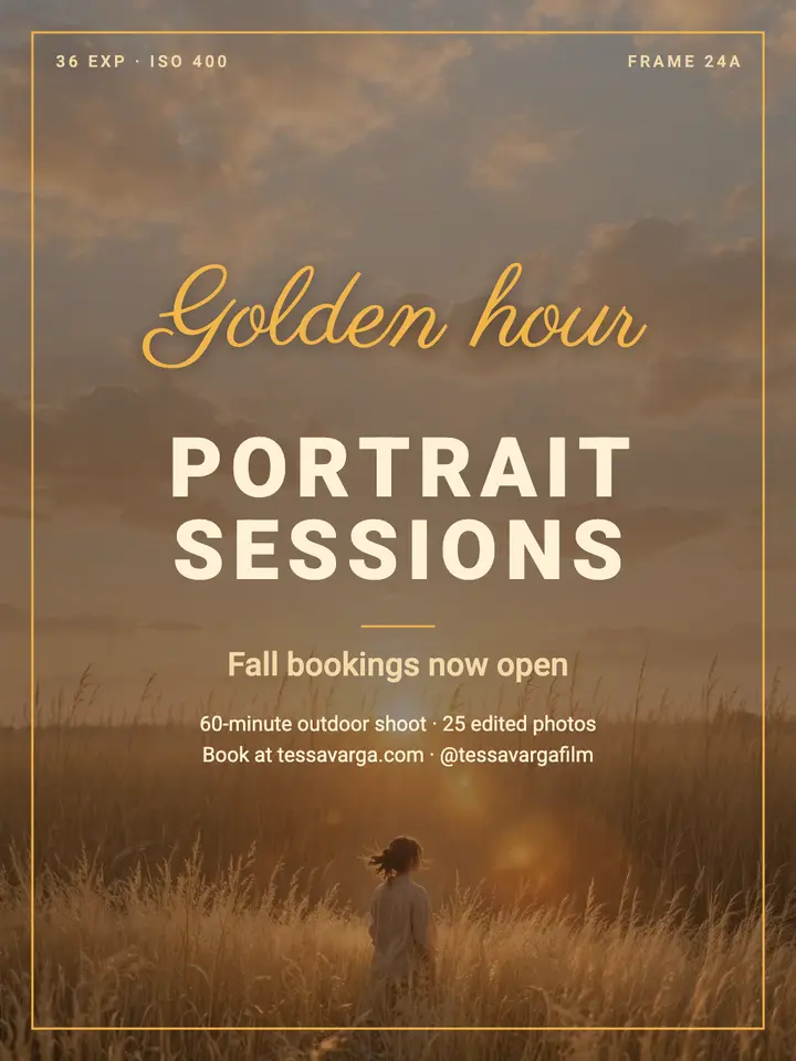 Golden hour sessions post template