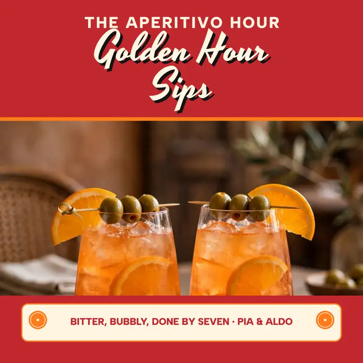 Golden Hour Sips aperitivo podcast cover template