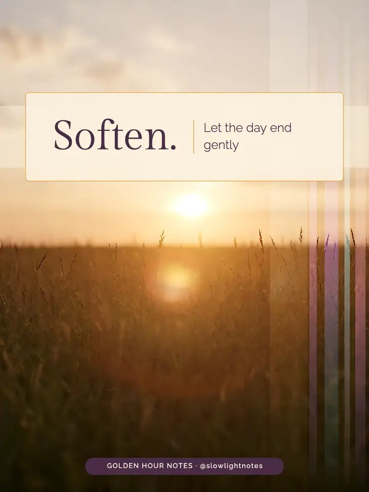 Golden hour Soften evening reminder: evening wellness post template