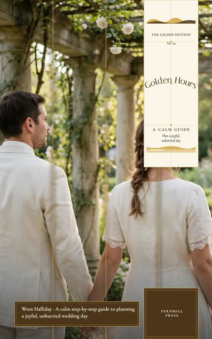 Golden Hours wedding guide ebook cover template