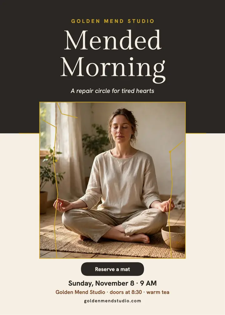 Mended Morning repair circle invite: morning repair circle invitation template