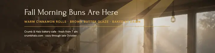 Crumb and Halo fall morning buns banner template