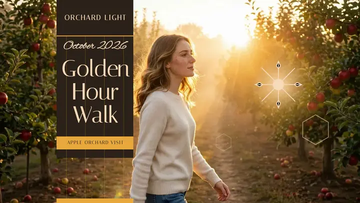 Orchard Light golden orchard walk thumbnail template