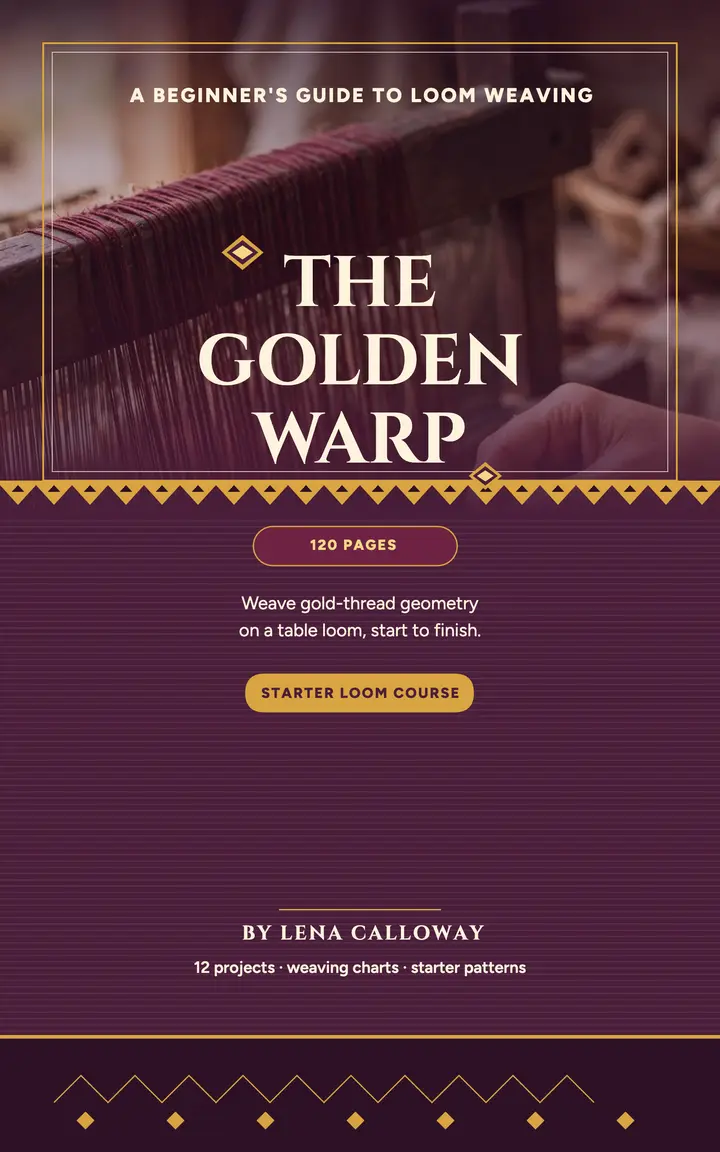 The Golden Warp weaving ebook cover template