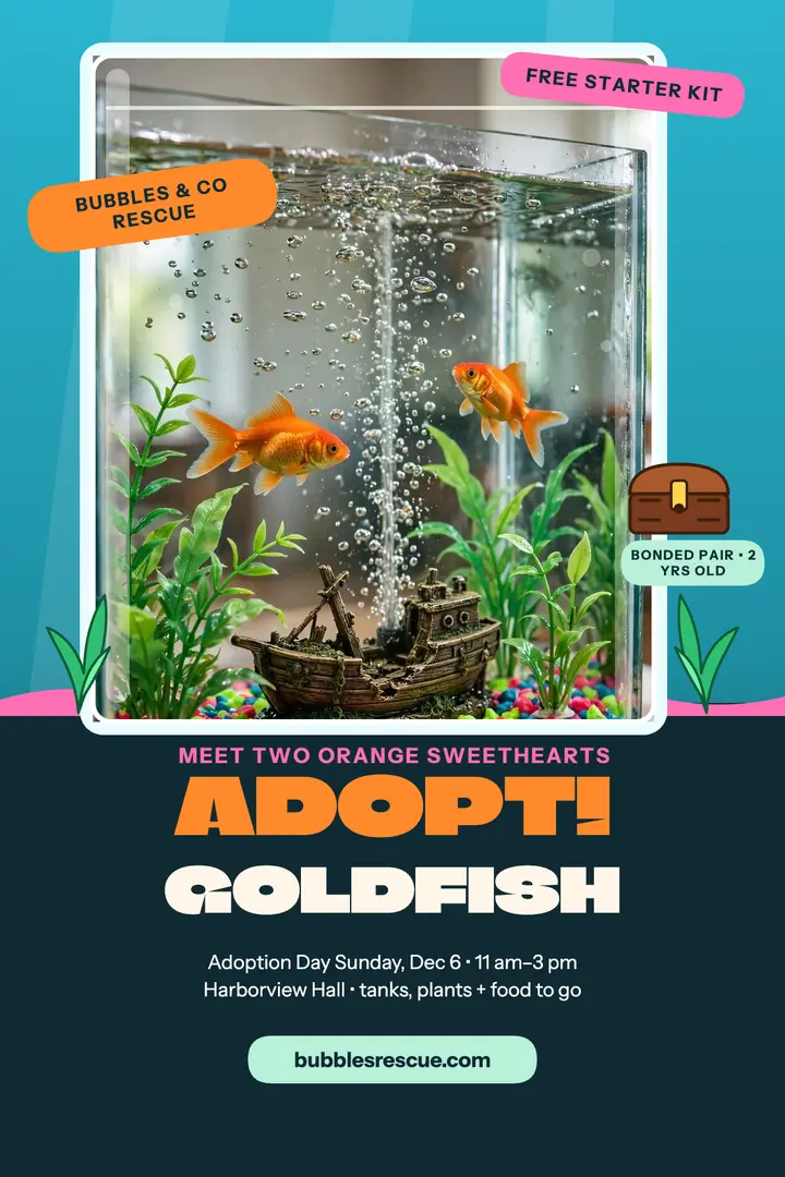 Goldfish rescue aquarium poster template