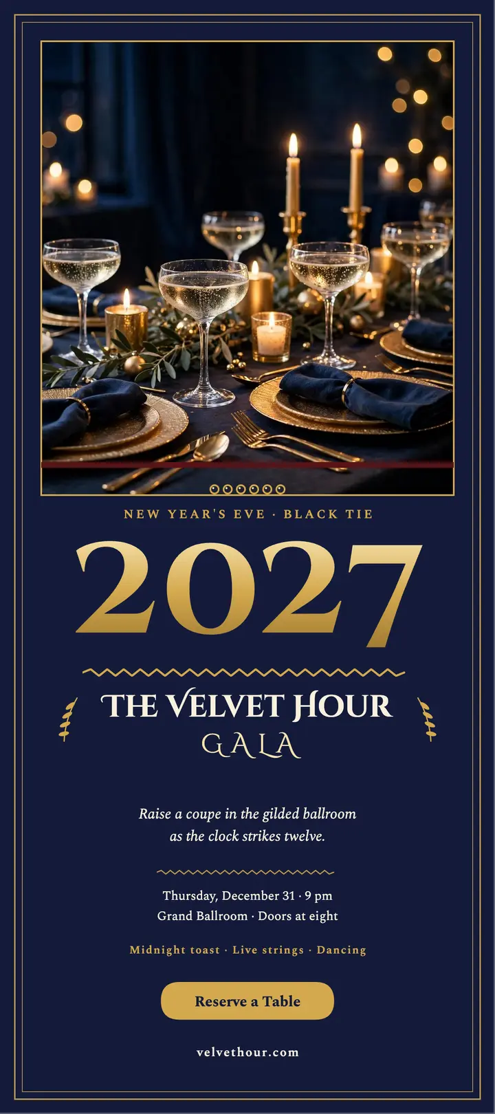 Velvet Hour New Year gala card template