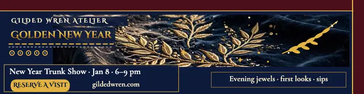 Gilded Wren New Year trunk show billboard template