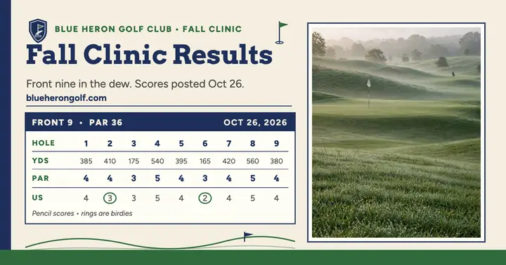 Blue Heron fall clinic scorecard post template