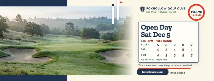 Foxhollow Golf Club open day cover template