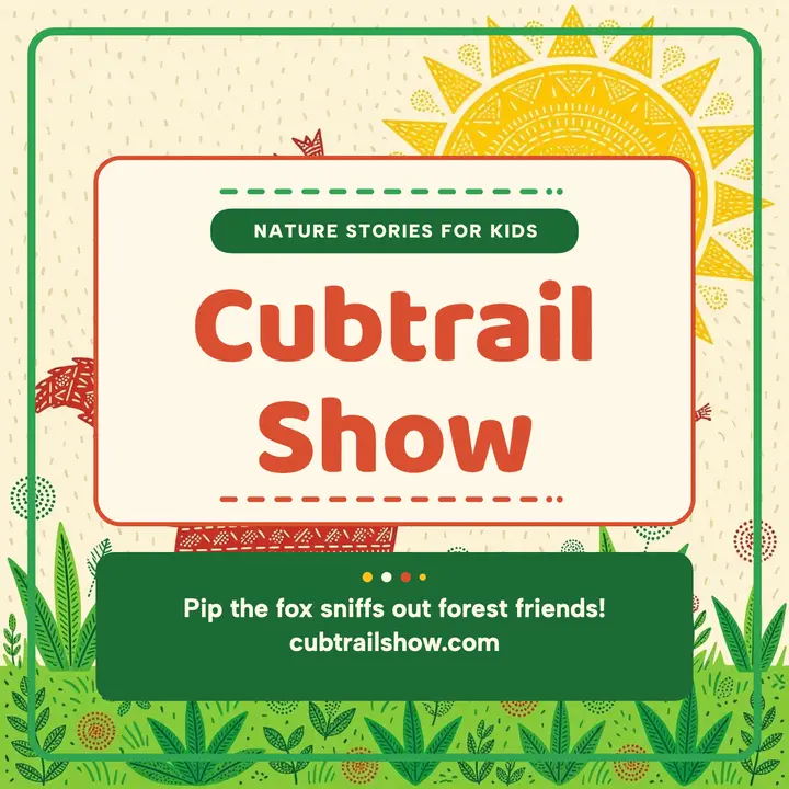 Cubtrail Show fox podcast cover: kids nature podcast cover template