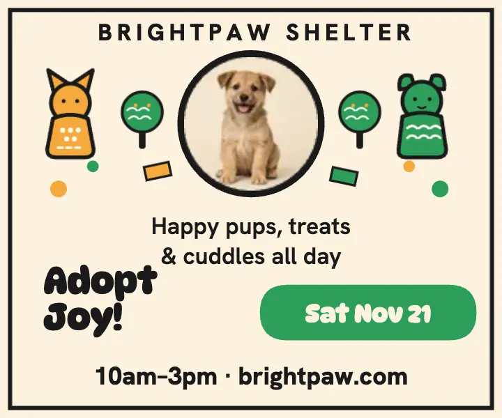 Brightpaw puppy adoption day gond ad template