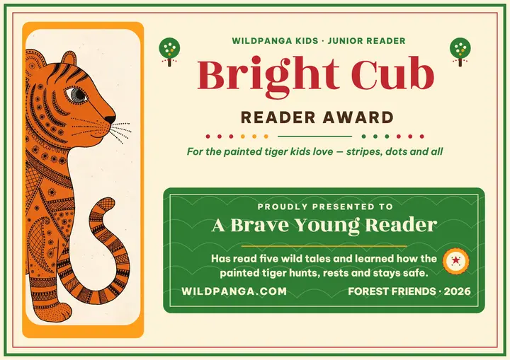 Wildpanga Bright Cub reader certificate: kids reader certificate template