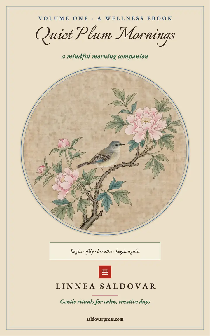 Quiet Plum Mornings gongbi ebook cover template
