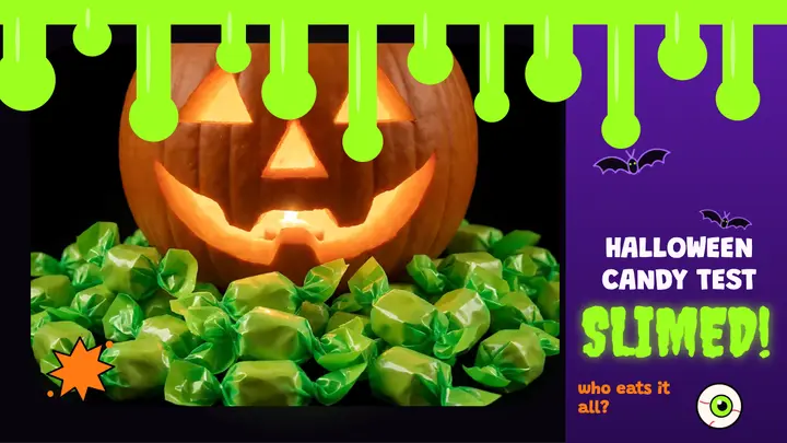Slimed Halloween candy test thumbnail template