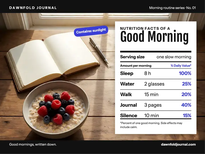 Nutrition Facts of a Good Morning slide template