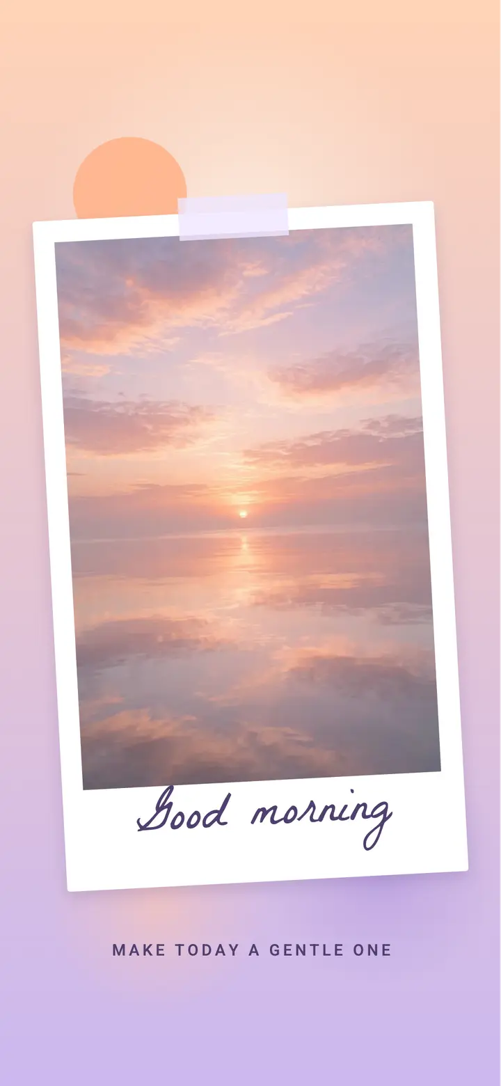 Good morning sunrise polaroid wallpaper template
