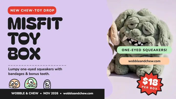 Wobble and Chew monster toy drop thumbnail template