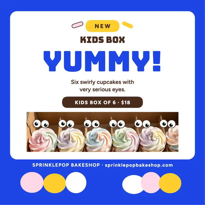Sprinklepop googly cupcakes kids post template