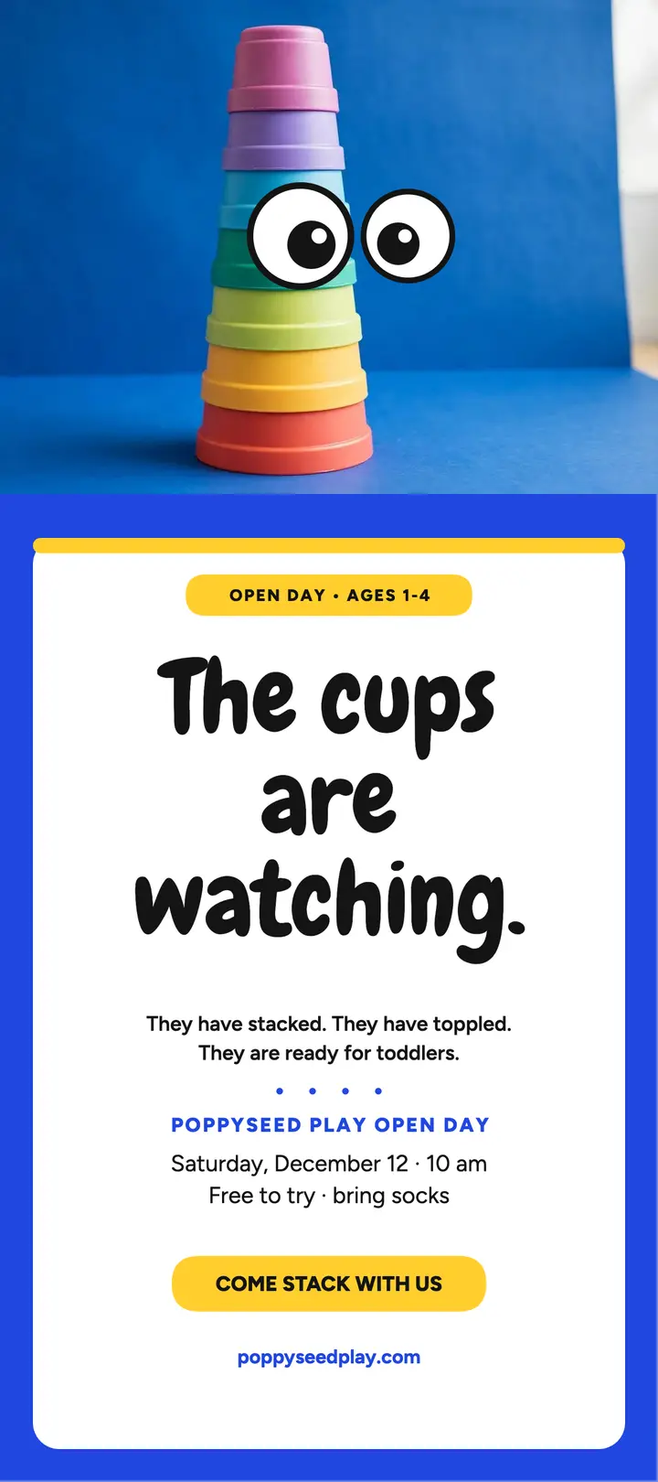 Poppyseed Play googly cups open day card template