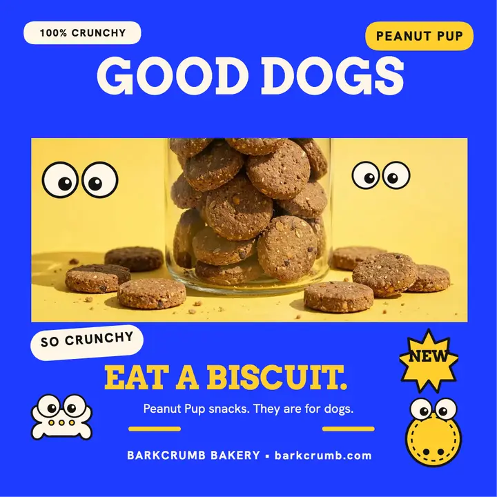 Barkcrumb dog biscuits googly post template