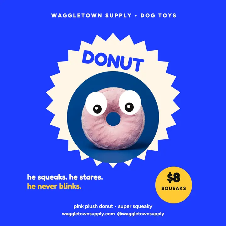 Waggletown squeaky donut toy post template