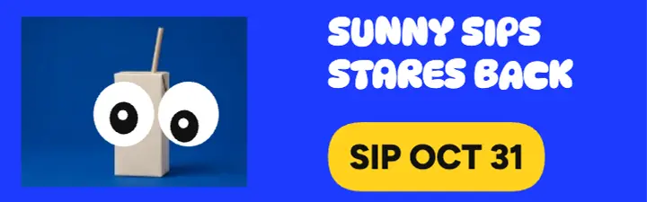 Sunny Sips googly juice banner template