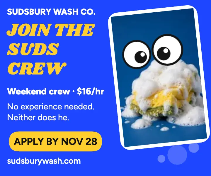 Sudsbury weekend wash crew hiring ad: car wash hiring ad template