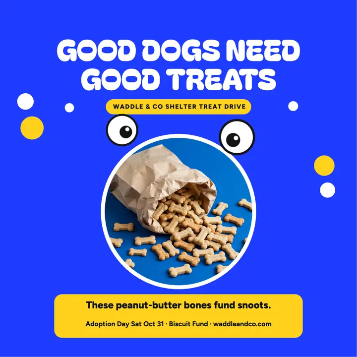 Waddle treat drive googly post template