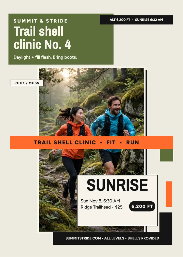Summit and Stride sunrise shell clinic invite template