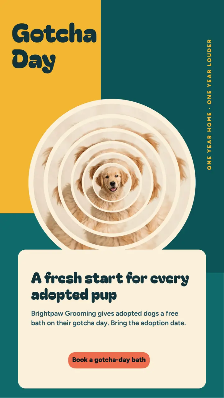 Brightpaw gotcha day grooming story template