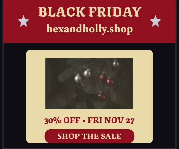 Hex and Holly Black Friday goth market ad template