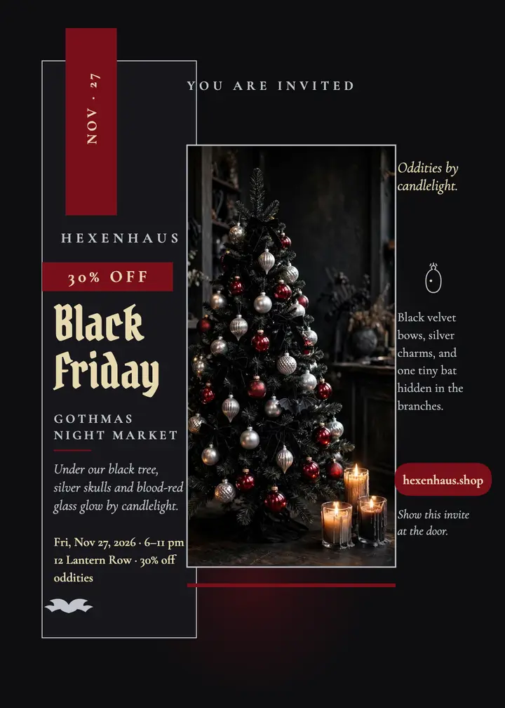Hexenhaus Gothmas market night invitation template