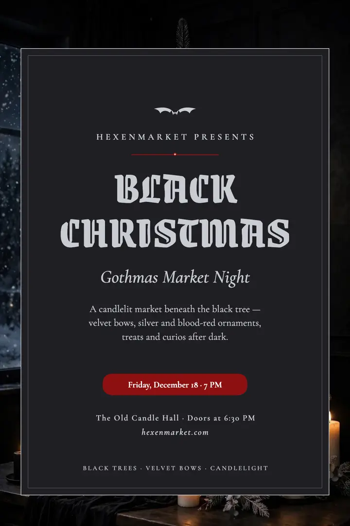 Hexenmarket black Christmas poster template