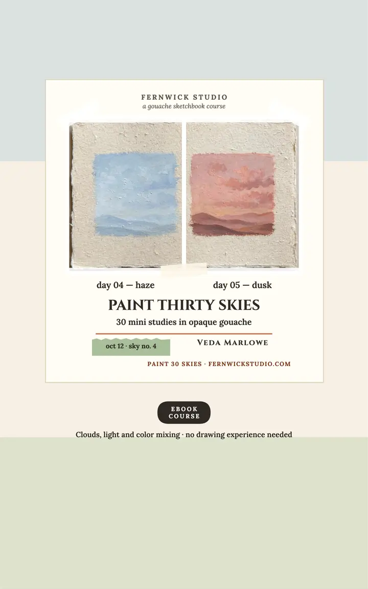 Paint thirty skies gouache ebook cover template