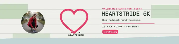 Heartstride 5K GPS heart route banner template