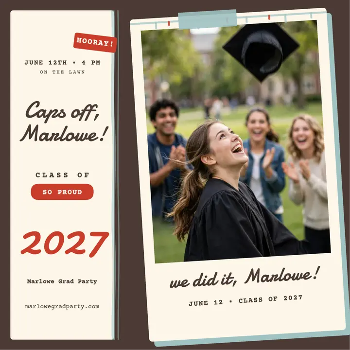 Marlowe grad party instant prints memory template