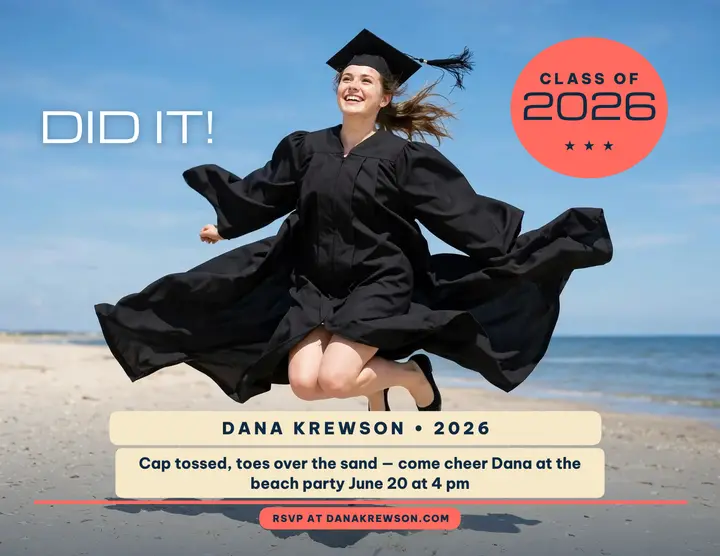 Dana jump beach grad flyer template