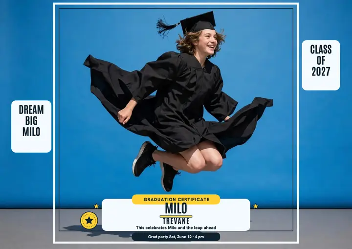 Milo jump graduation certificate template