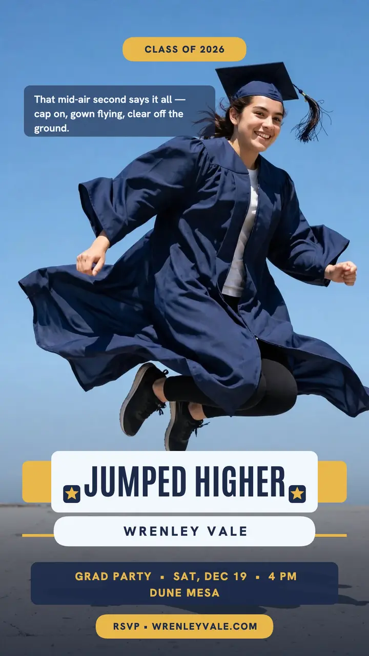 Wrenley Vale graduation jump story template