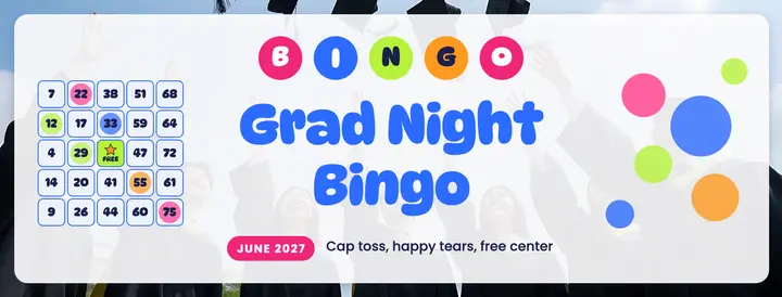 Grad Night Bingo Facebook event cover template