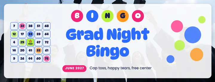 Grad Night Bingo Facebook event cover template