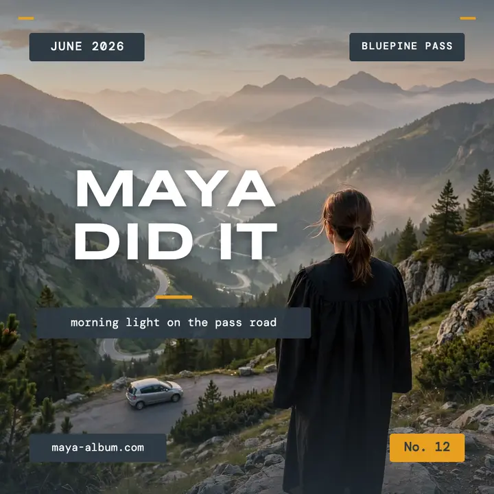 Maya grad road trip square post template