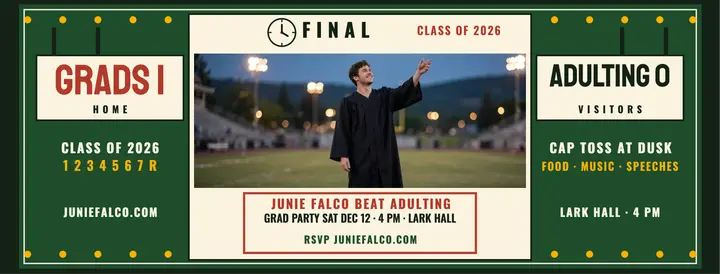 Junie Falco grad party scoreboard cover template