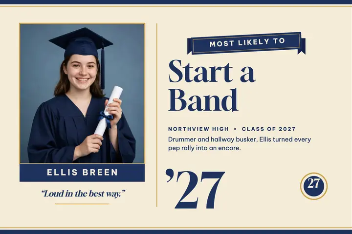 Ellis superlative grad postcard template
