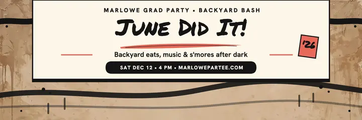 Marlowe grad backyard party header template