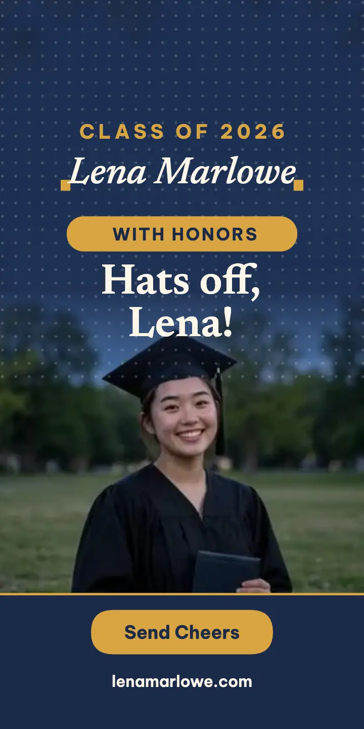 Lena Marlowe graduation blur band ad template