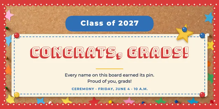 Graduation congrats classroom bulletin board post template