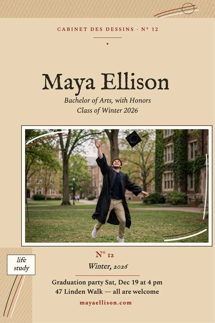 Maya Ellison graduation chalk poster: graduation poster template