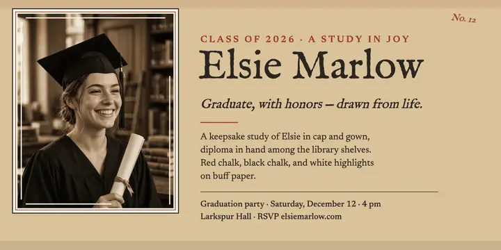 Elsie graduation chalk study keepsake: graduation keepsake post template