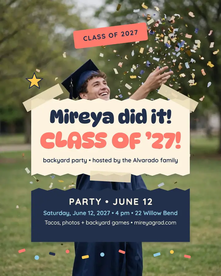 Mireya graduation collage invite: graduation party invite template